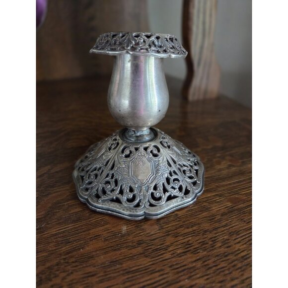 Vintage Filagree Silver Plate candle holder Stick patent No 72883 Hallmark - Picture 1 of 11